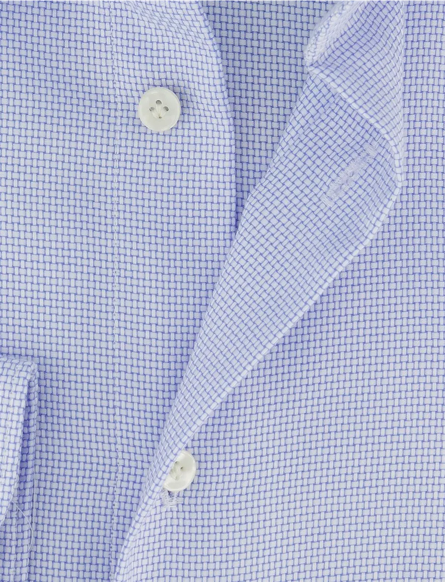 Overhemd Profuomo Slim Fit lichtblauw structuur