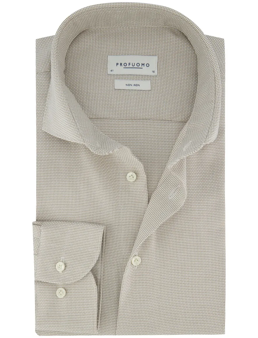 business overhemd beige Profuomo