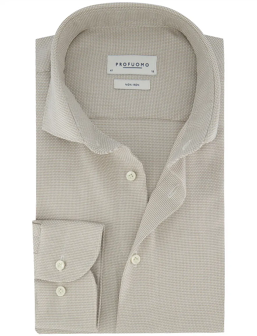 business overhemd beige Profuomo