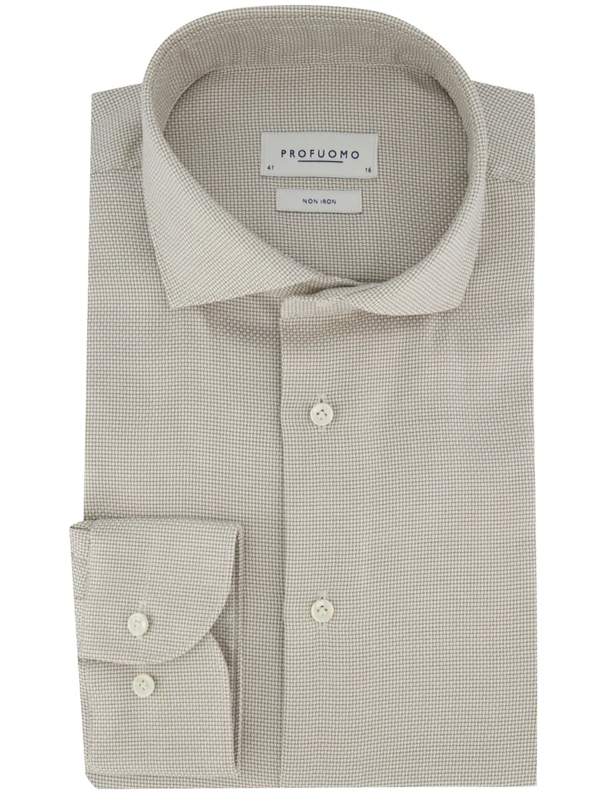 business overhemd beige Profuomo