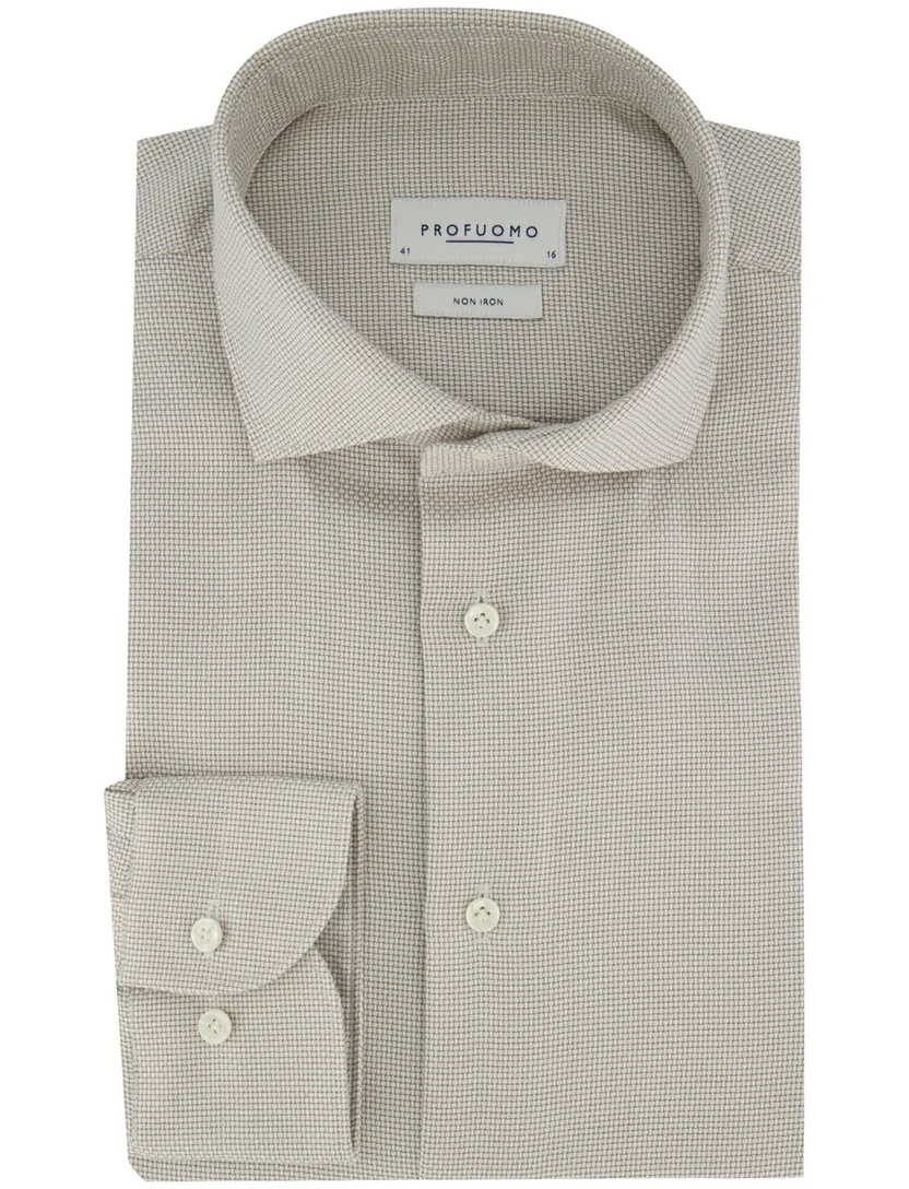 business overhemd Profuomo beige