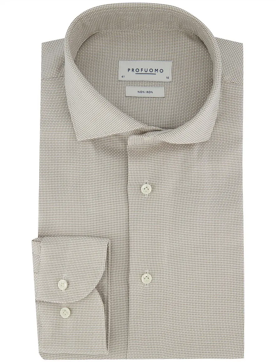 Profuomo business overhemd beige