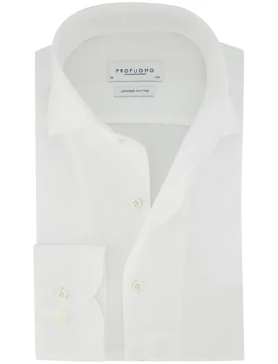 Profuomo Profuomo overhemd Japanese Knitted wit slim fit