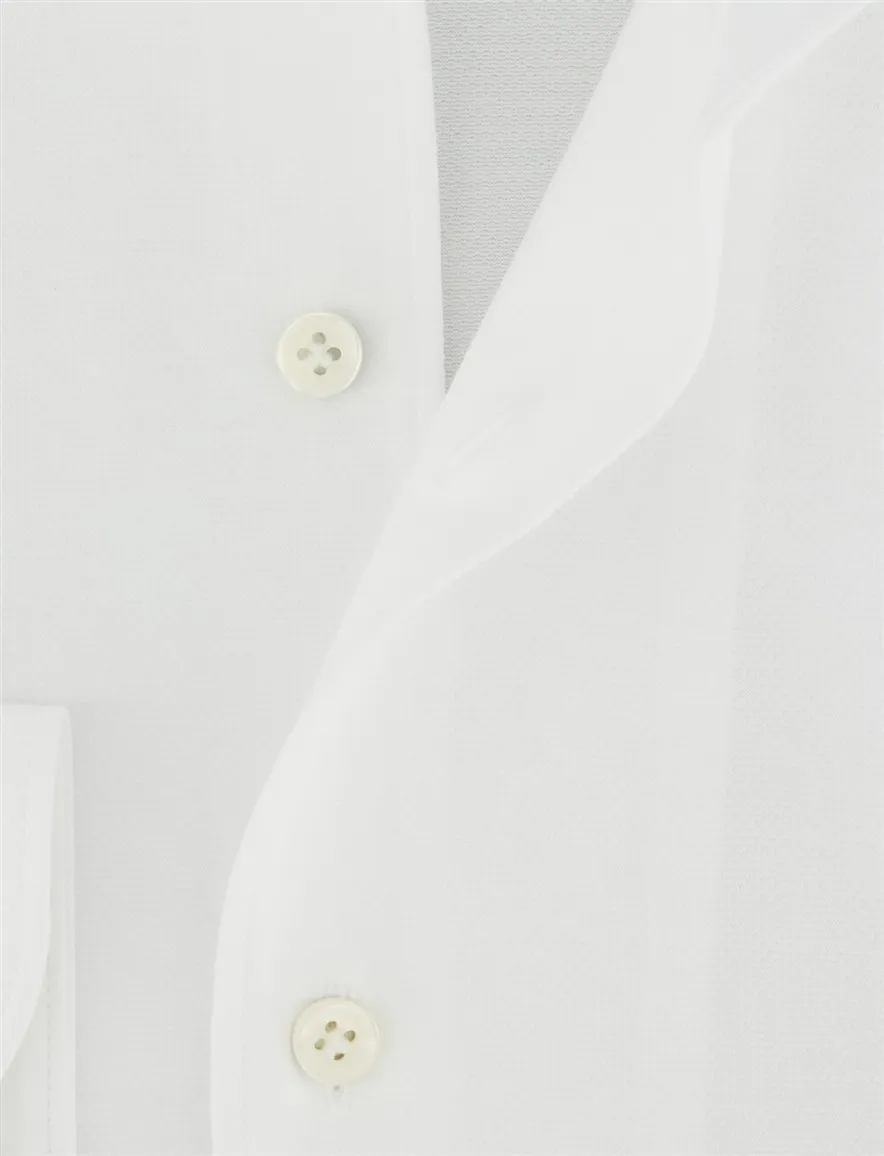 Profuomo Japanese Knitted overhemd wit effen