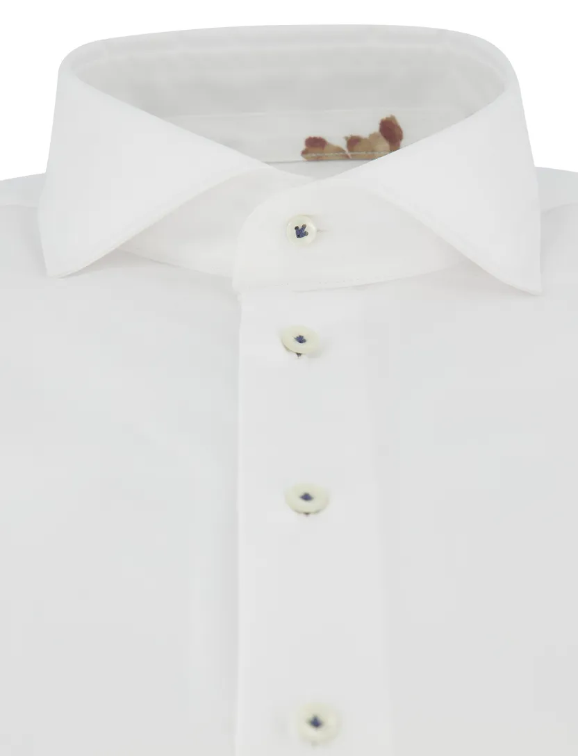 Witte overhemd Profuomo Slim Fit effen katoen