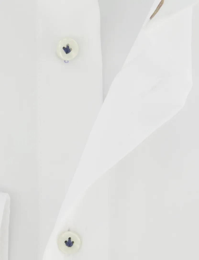 Witte overhemd Profuomo Slim Fit effen katoen