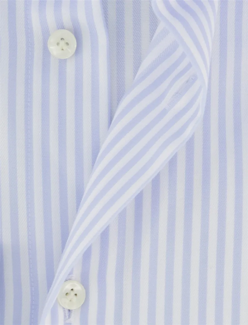 Lichtblauw gestreept Profuomo overhemd Slim Fit