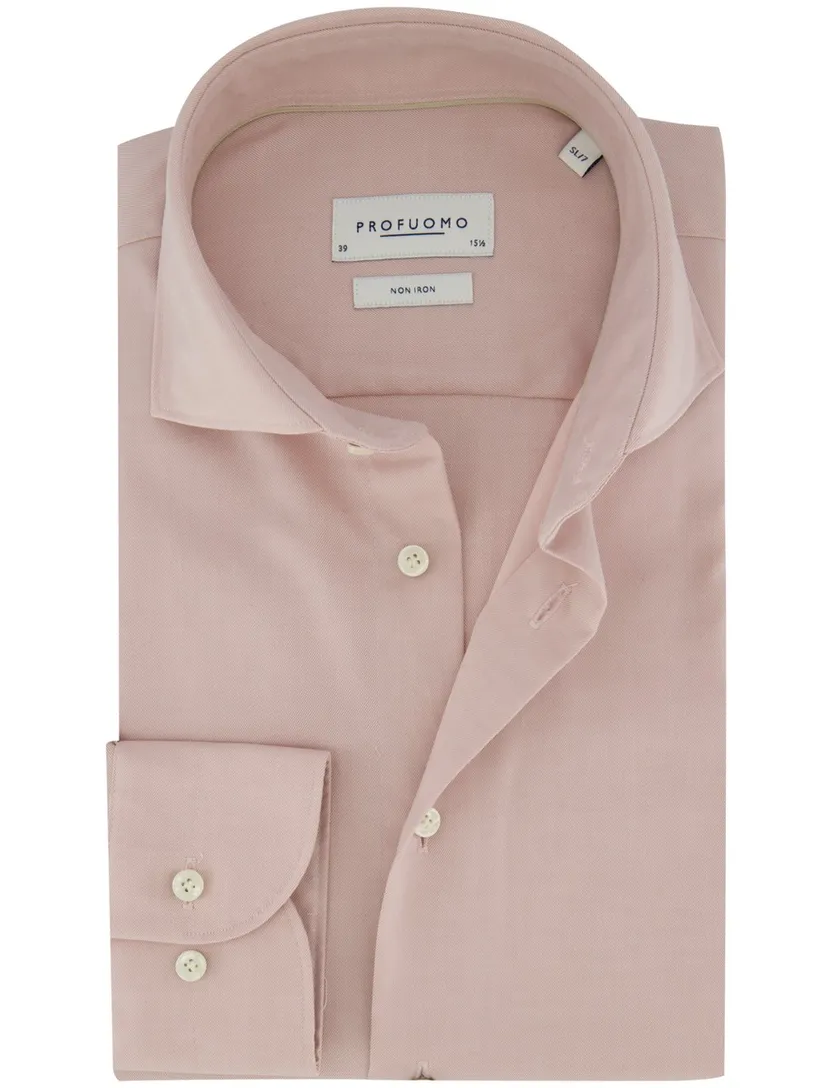 Roze overhemd Profuomo Slim Fit mouwlengte 7