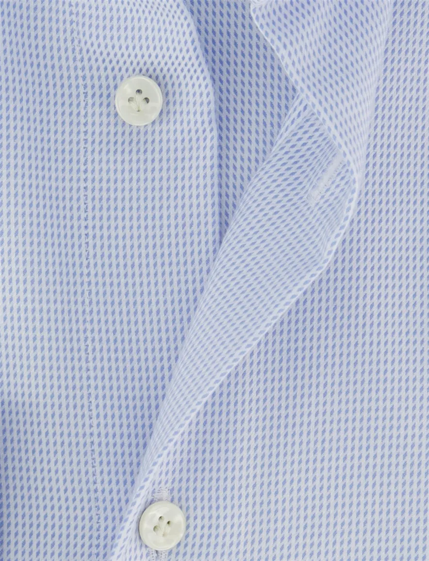 Overhemd Profuomo Slim Fit lichtblauw mouwlengte 7 katoen