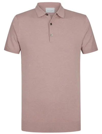Profuomo Profuomo poloshirt korte mouw roze normale fit