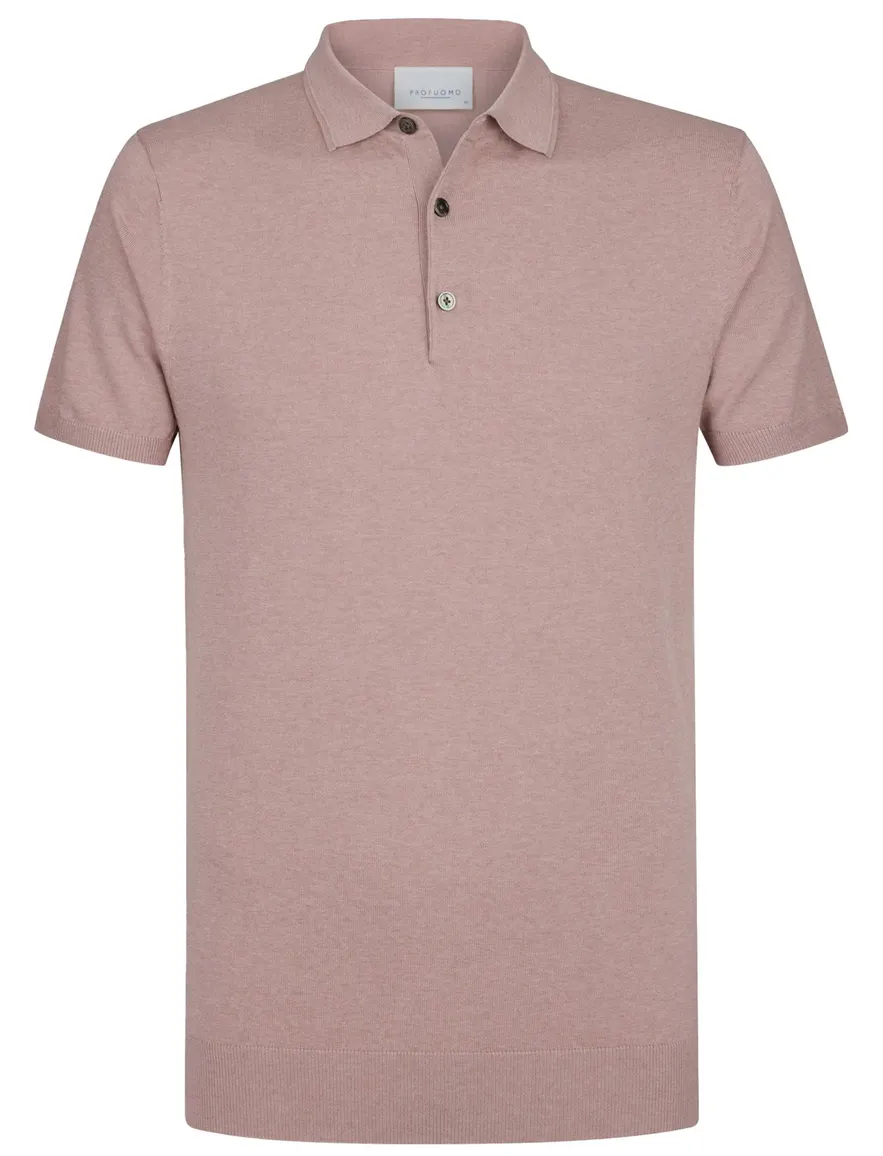 Profuomo poloshirt korte mouw roze normale fit