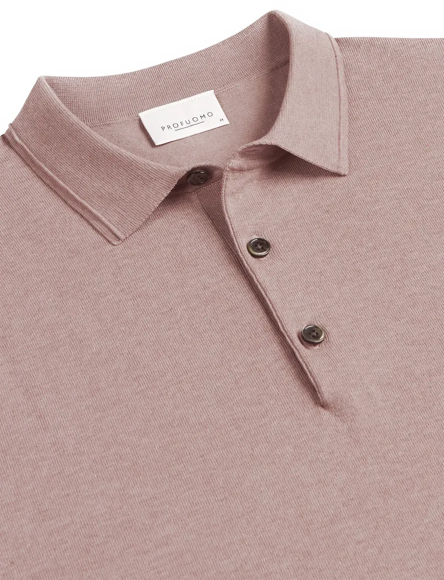 Profuomo poloshirt korte mouw roze normale fit
