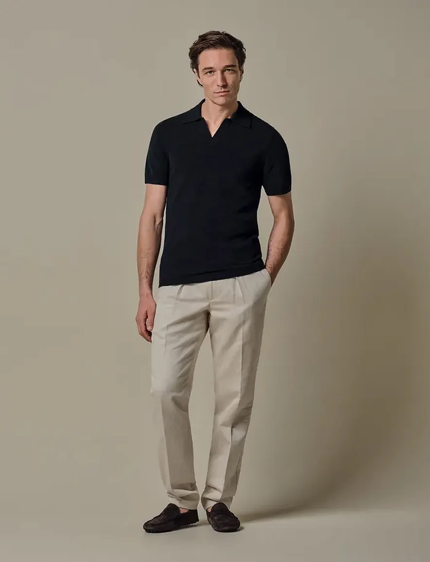 Profuomo poloshirt navy katoen