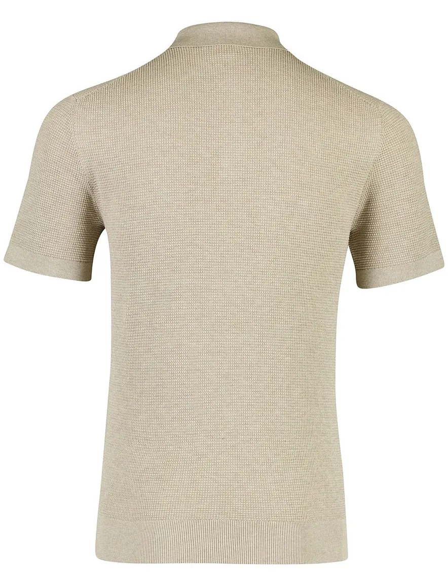 Profuomo Poloshirt beige structuur