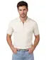 Poloshirt met rits Profuomo normale fit creme