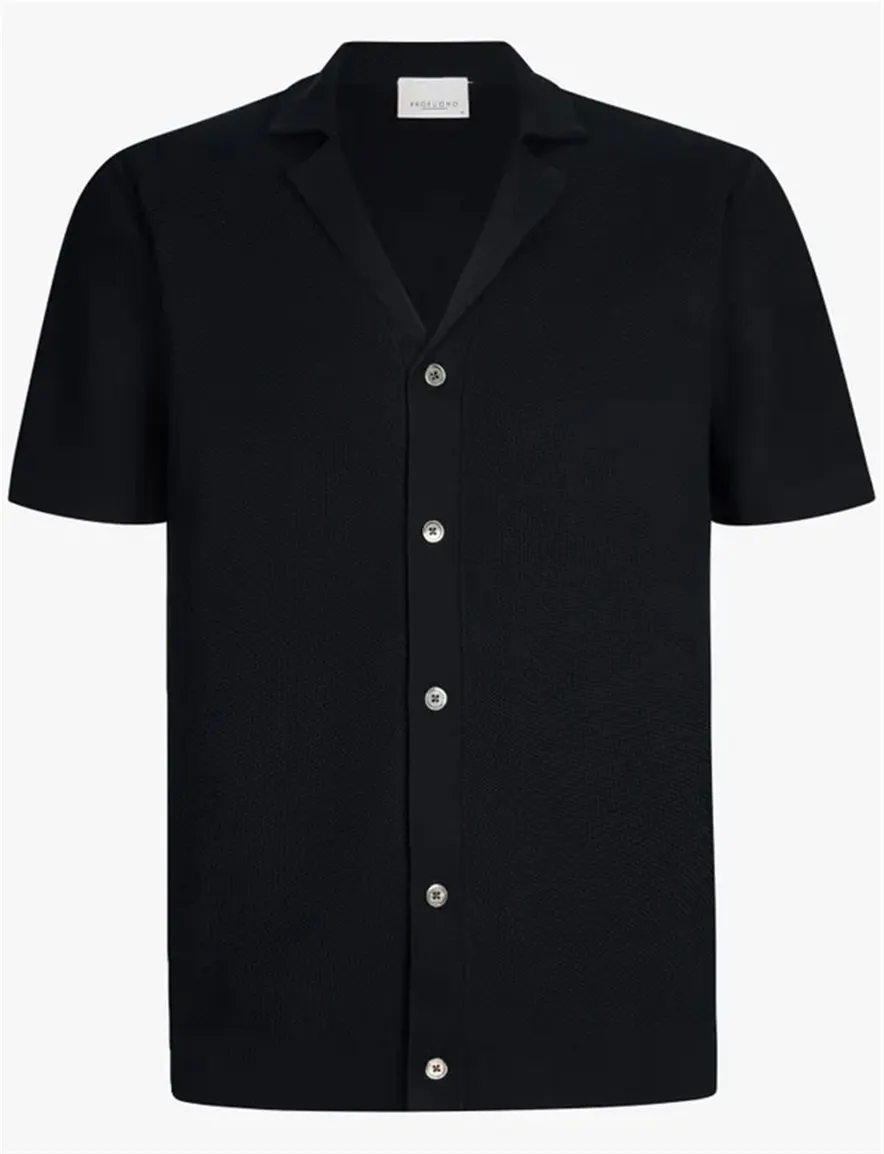 Profuomo overhemd navy effen