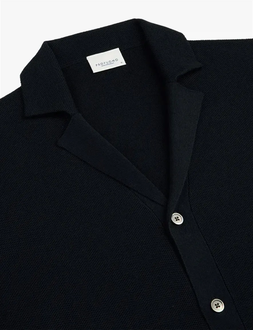 Profuomo overhemd navy effen