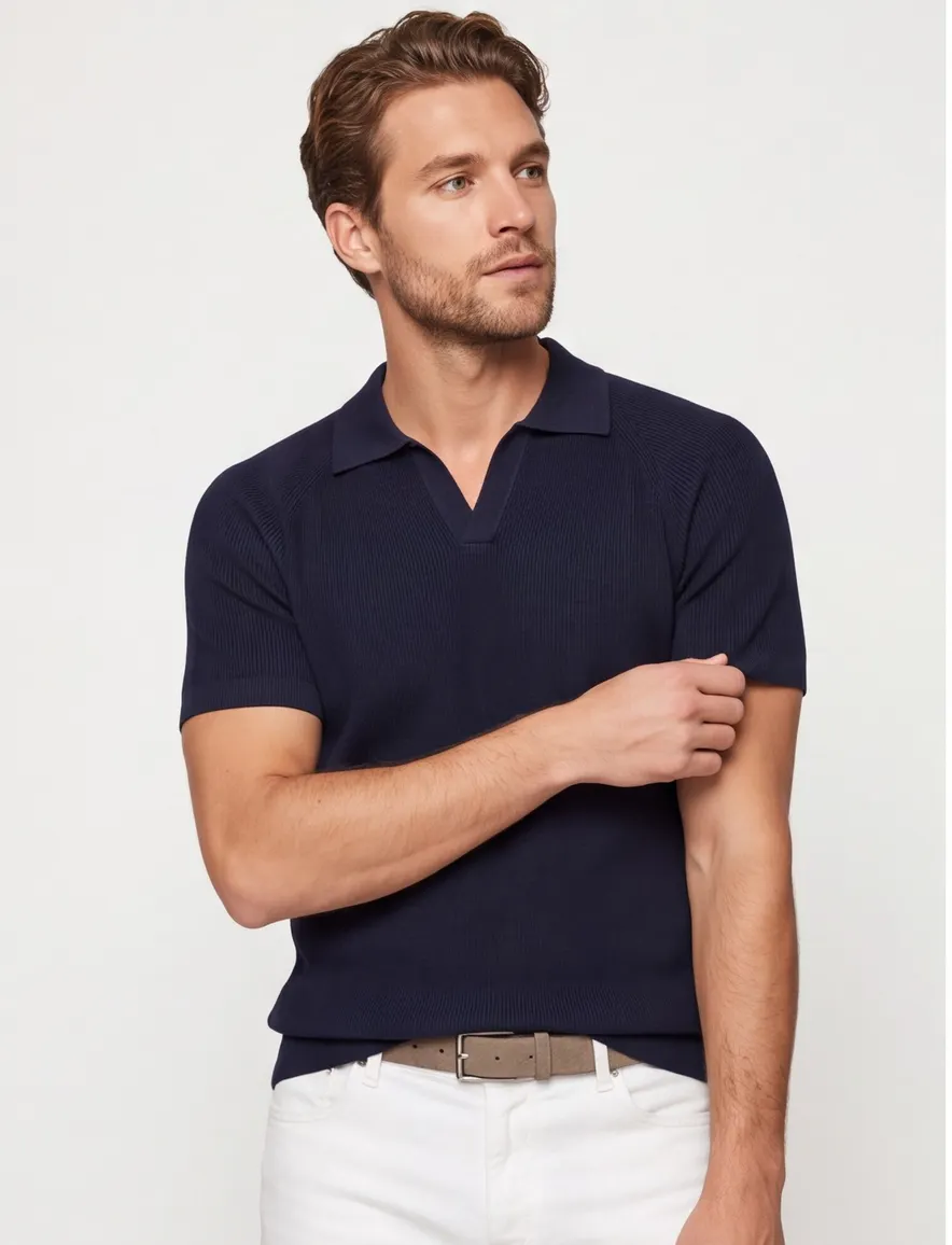 Profuomo polo knitted navy