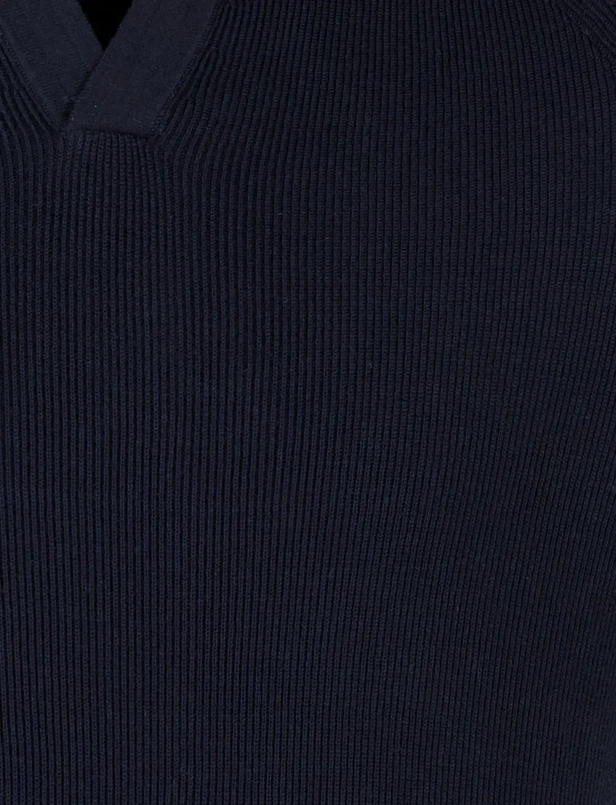 Profuomo poloshirt donkerblauw knitted normale fit