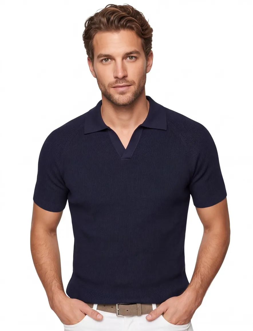 Profuomo polo knitted navy