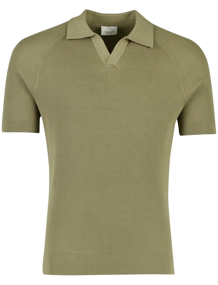 Profuomo poloshirt groen knitted normale fit