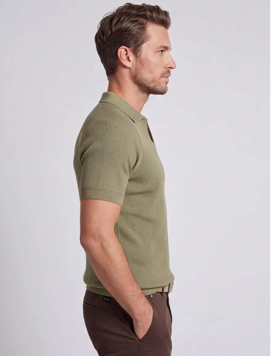 Leger groene polo Profuomo knitted