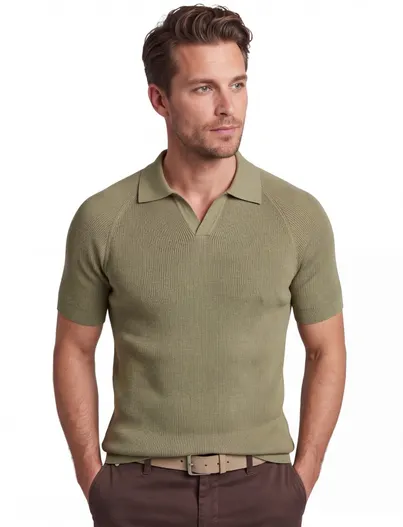 Profuomo Poloshirt groen profuomo knitted normale fit