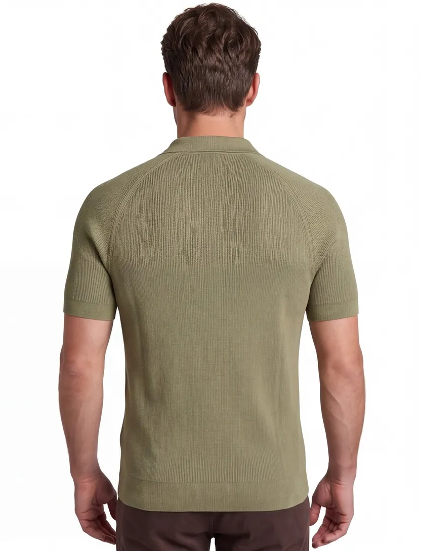 Poloshirt groen profuomo knitted normale fit