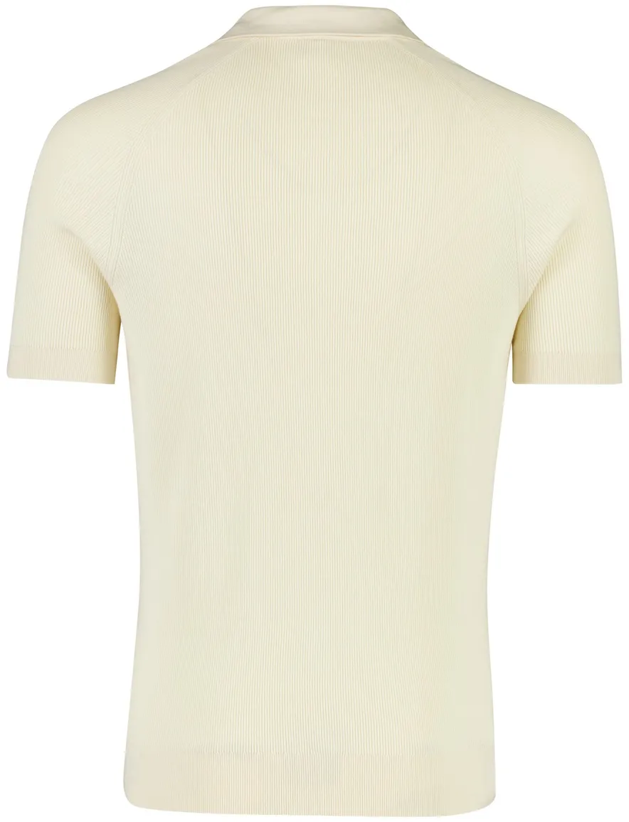Profuomo poloshirt creme normale fit knitted
