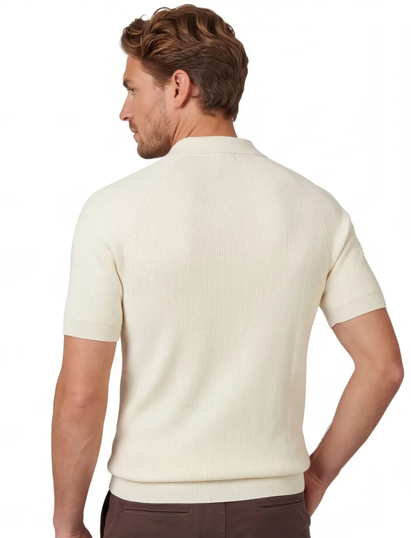 Poloshirt profuomo creme normale fit