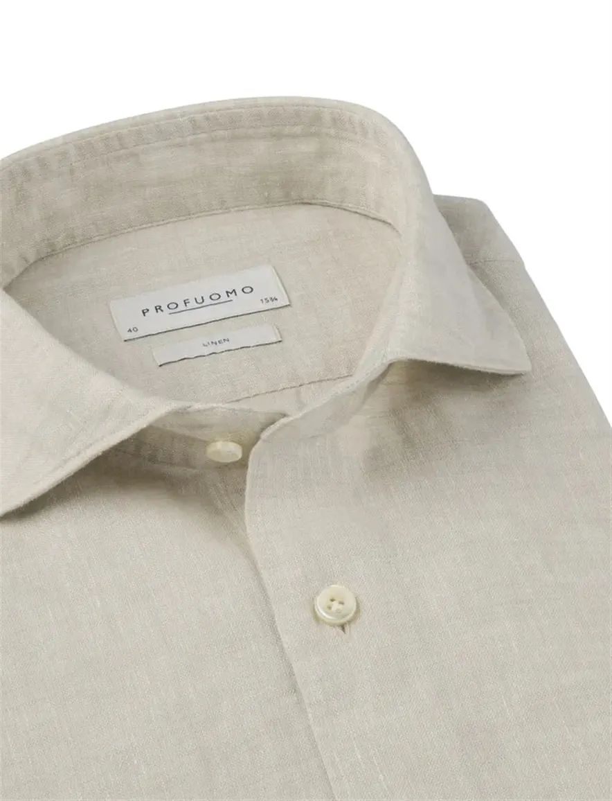 Profuomo overhemd beige cutaway