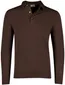 Profuomo Poloshirt bruin lange mouw gemeleerd