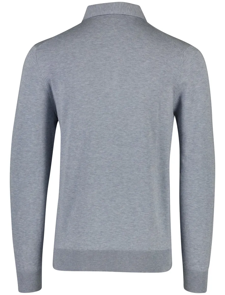 lichtblauw poloshirt Profuomo normale fit gemeleerd