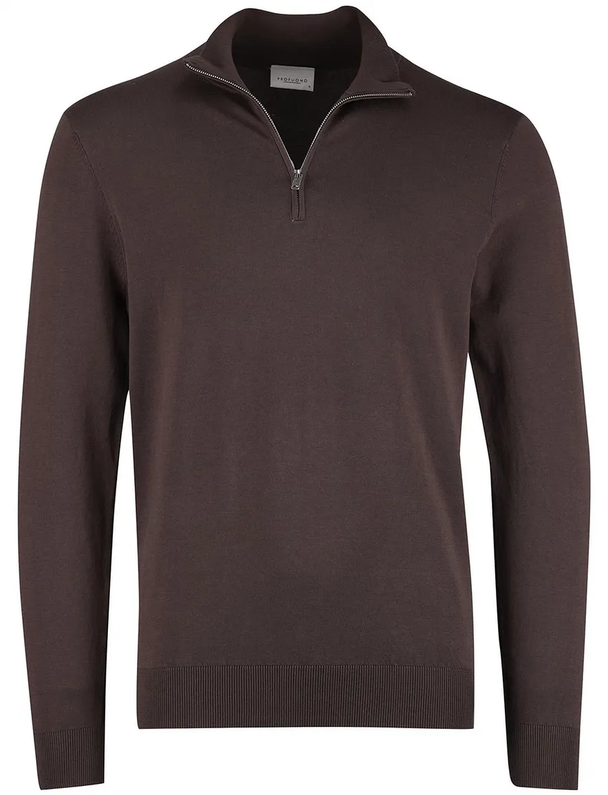 Profuomo half zip trui bruin