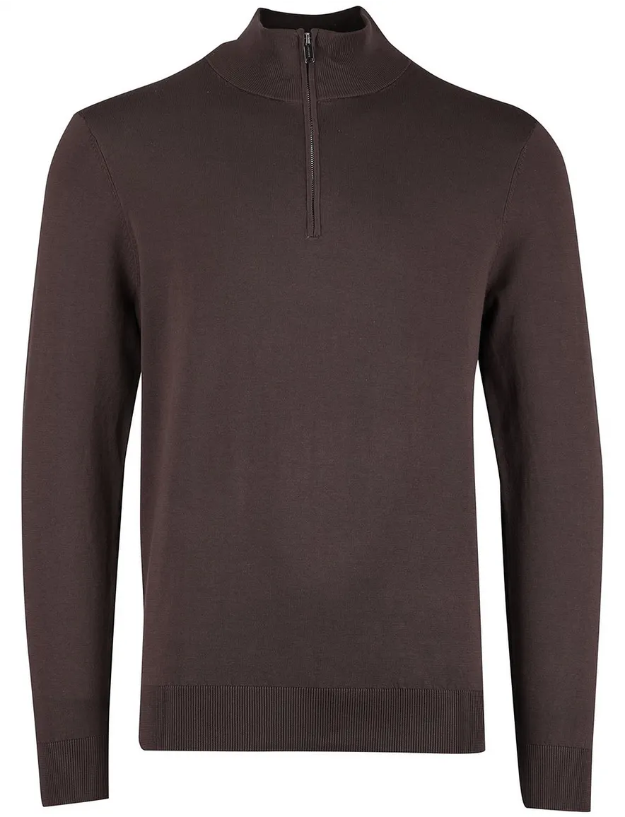 Profuomo half zip trui bruin