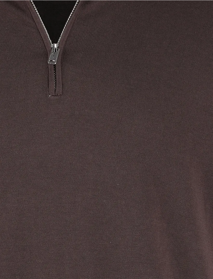 Profuomo half zip trui bruin