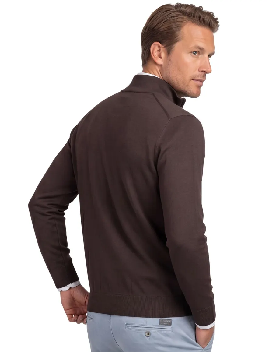 Profuomo half zip trui bruin