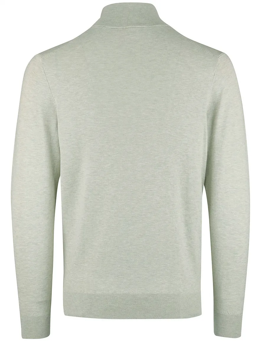 Profuomo half zip trui beige gemeleerd