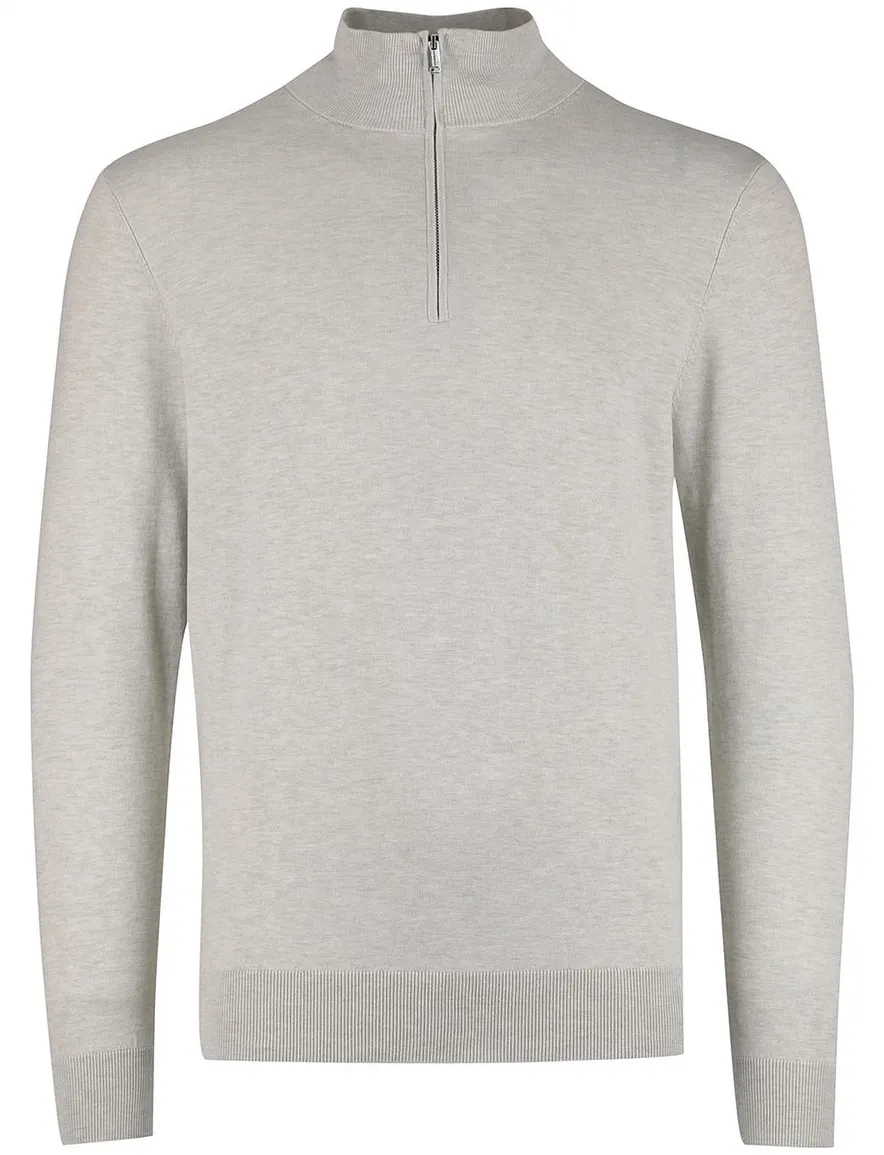 Profuomo half zip trui groen gemeleerd