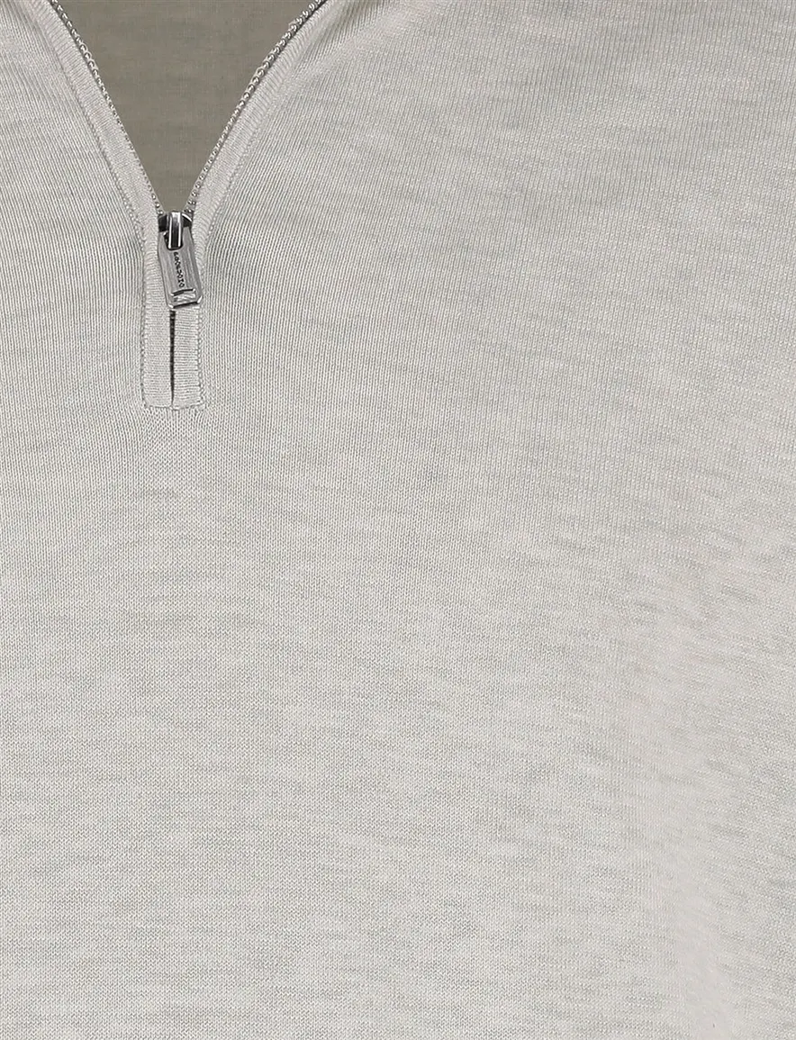 Profuomo half zip trui groen gemeleerd