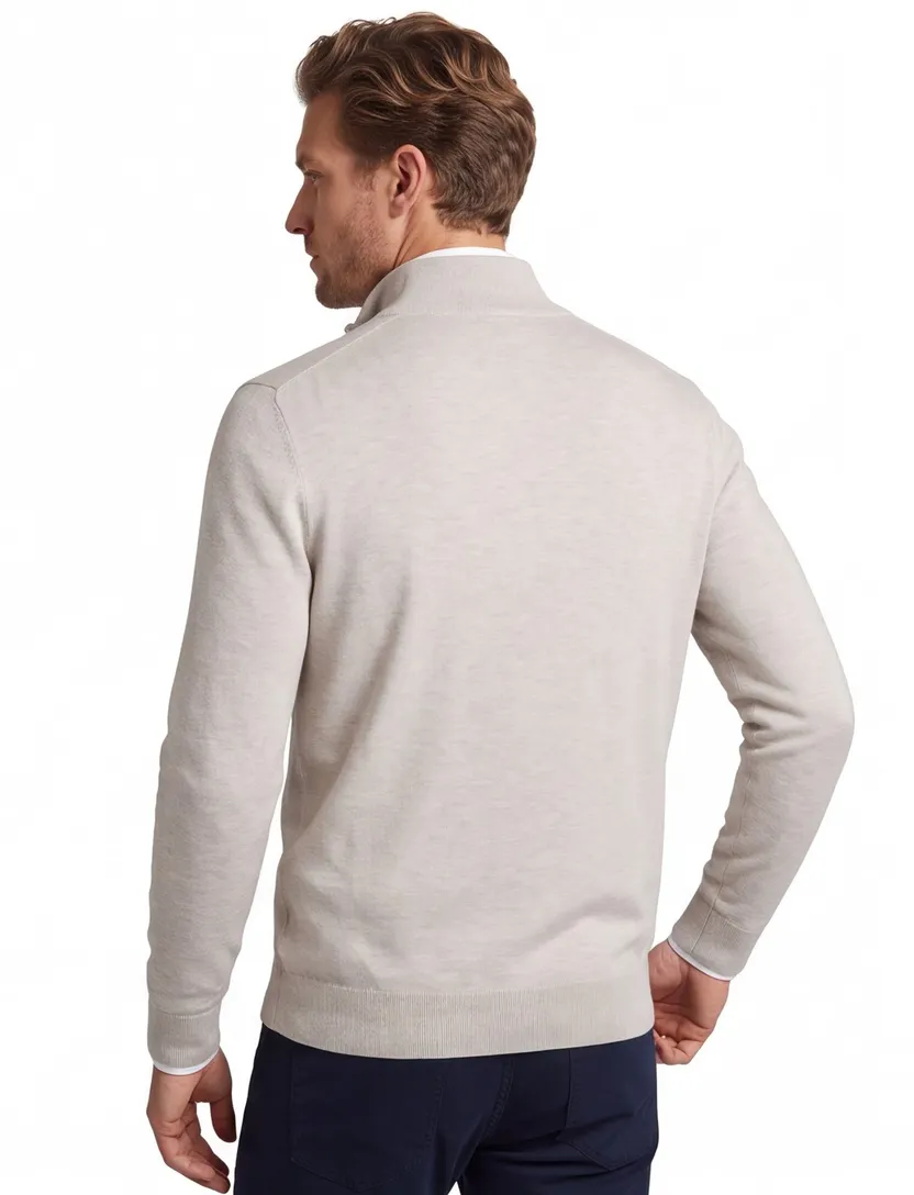 Half zip pullover beige Profuomo tencel