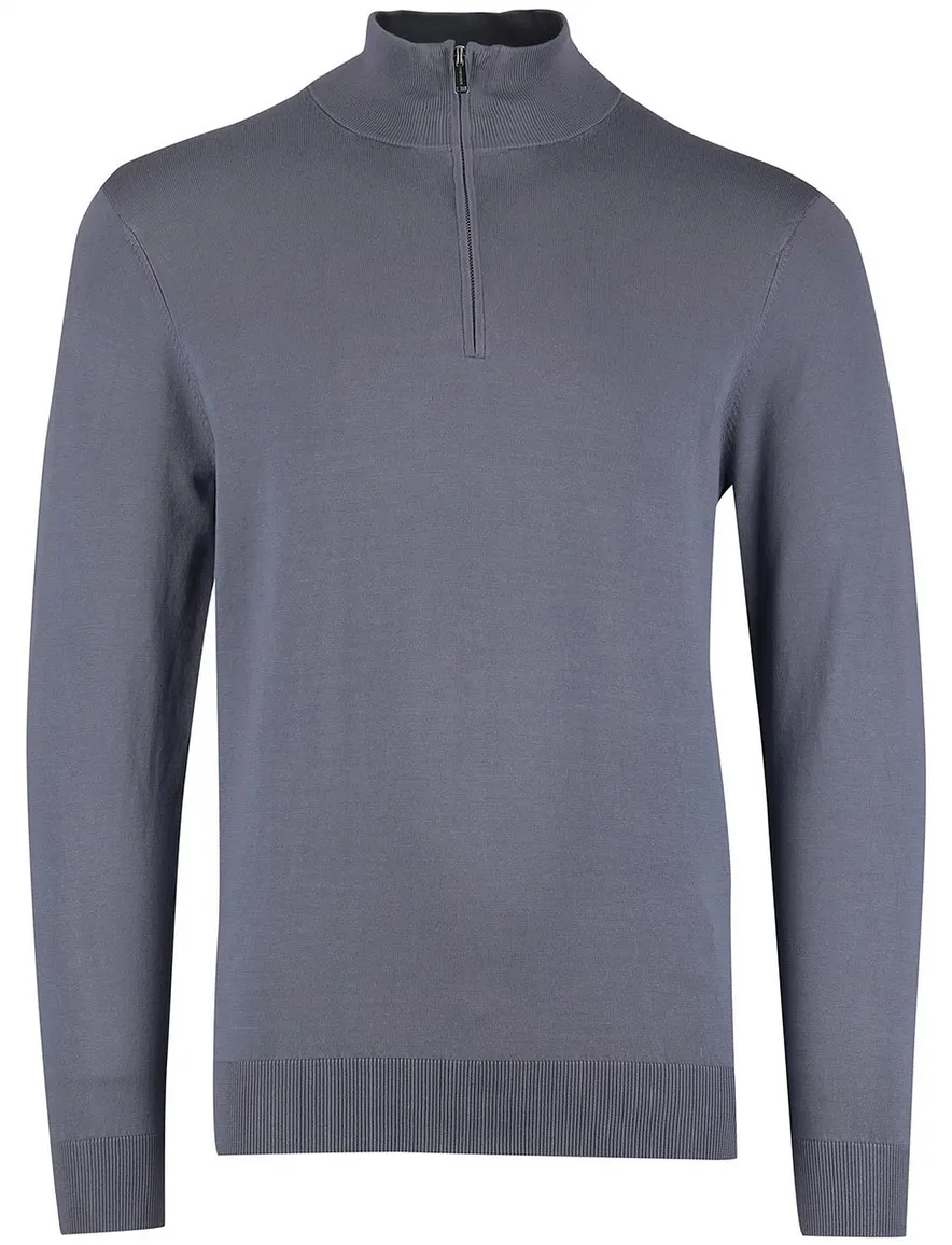 Profuomo half zip trui blauw
