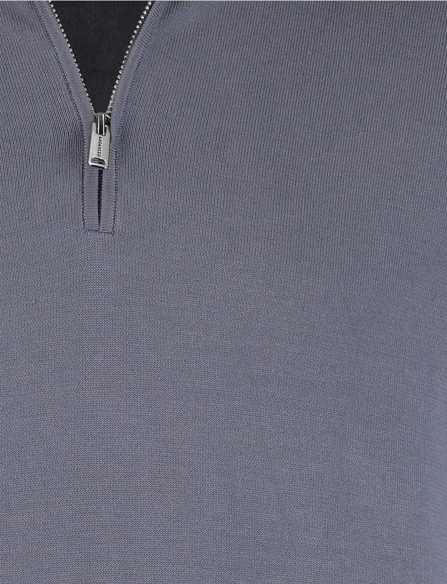 Profuomo half zip trui blauw
