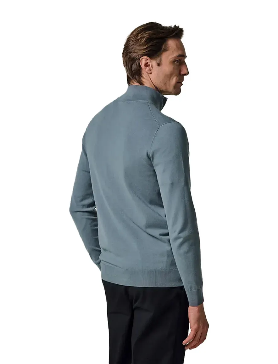 Profuomo half zip trui blauw