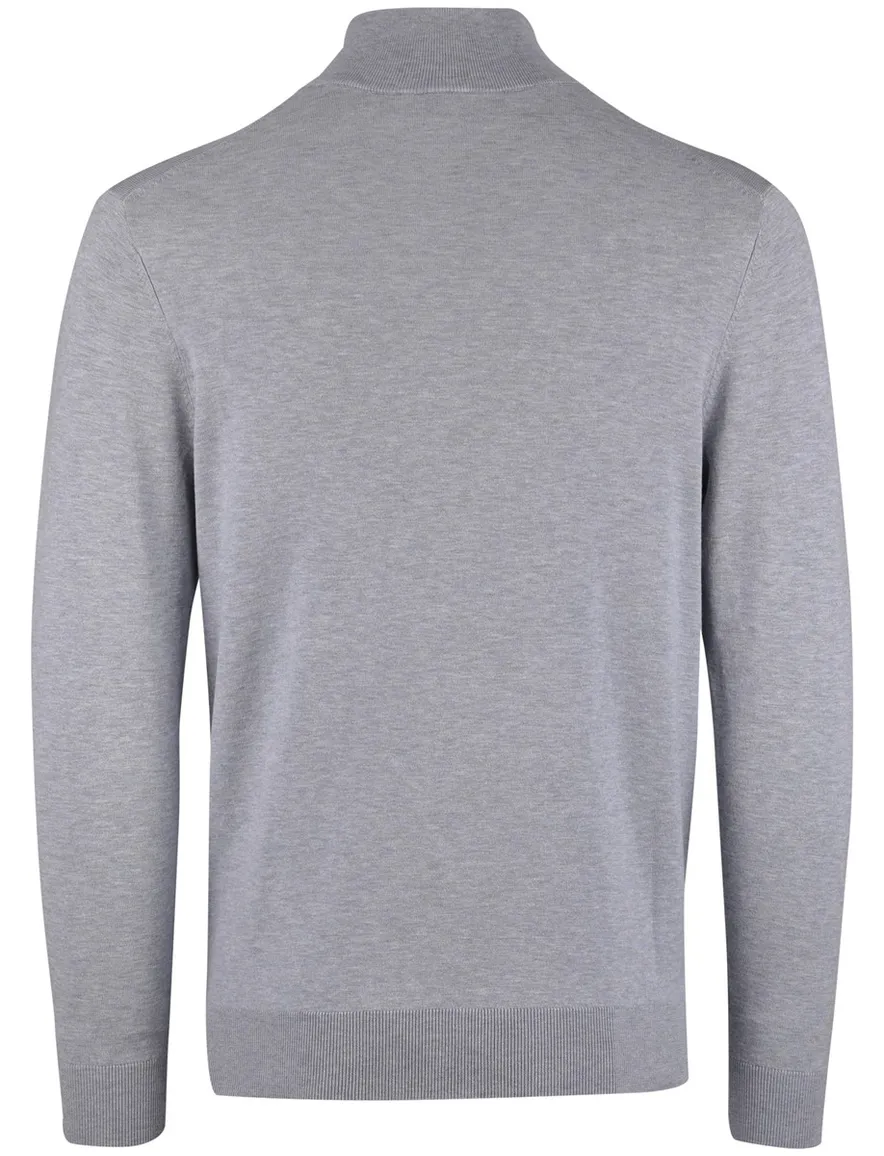 Profuomo half zip trui grijs blauw gemeleerd