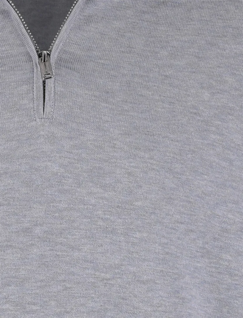 Half zip pullover grijs Profuomo tencel