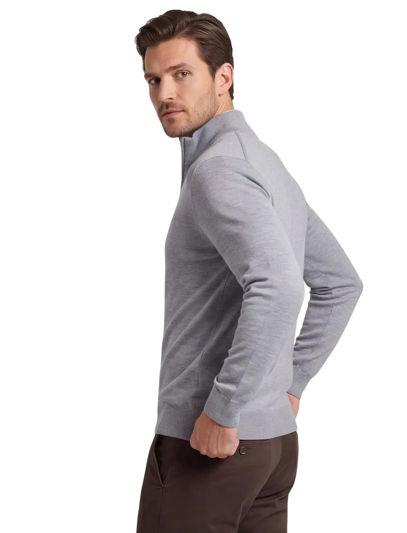 Half zip pullover grijs Profuomo tencel