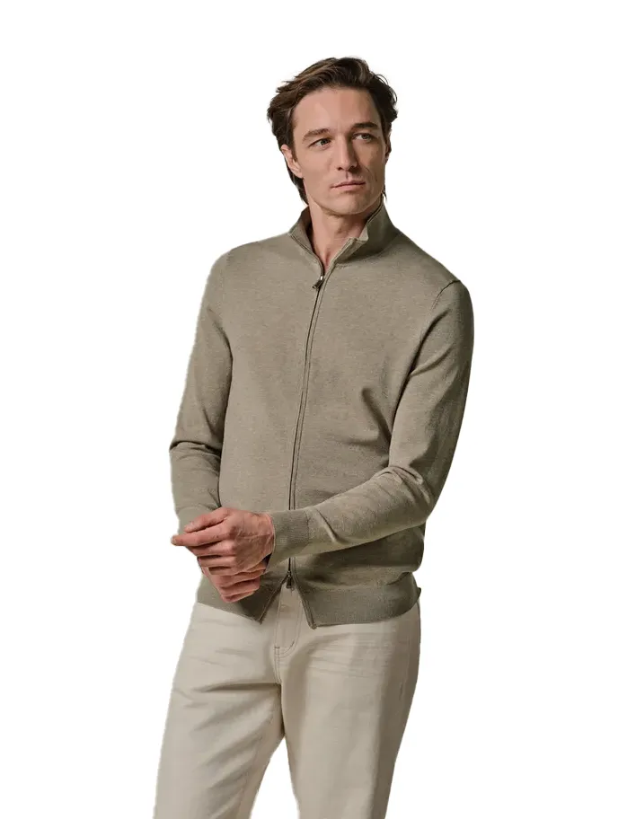 Profuomo vest beige gemeleerd normale fit