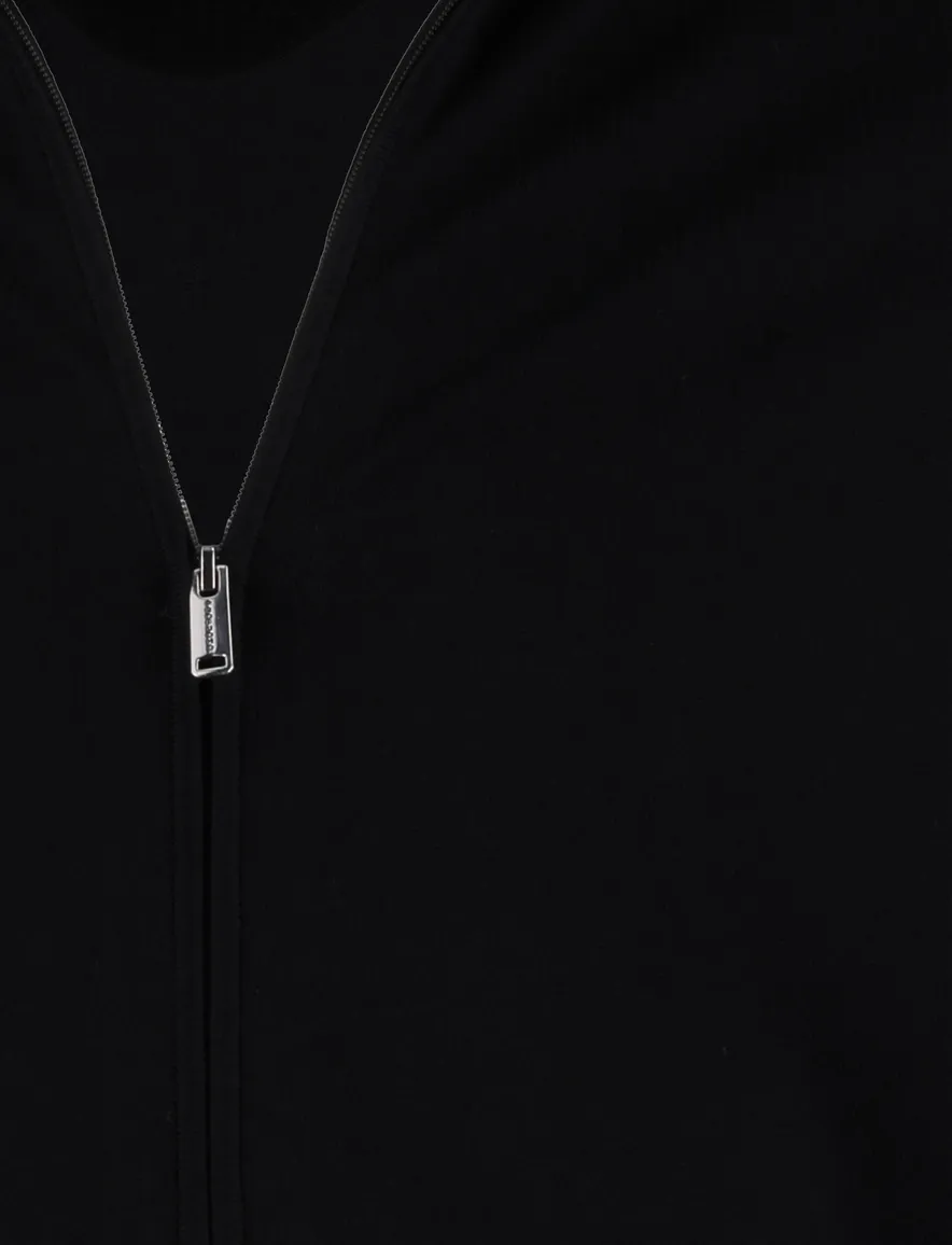 Zwarte Profuomo half zip trui tencel
