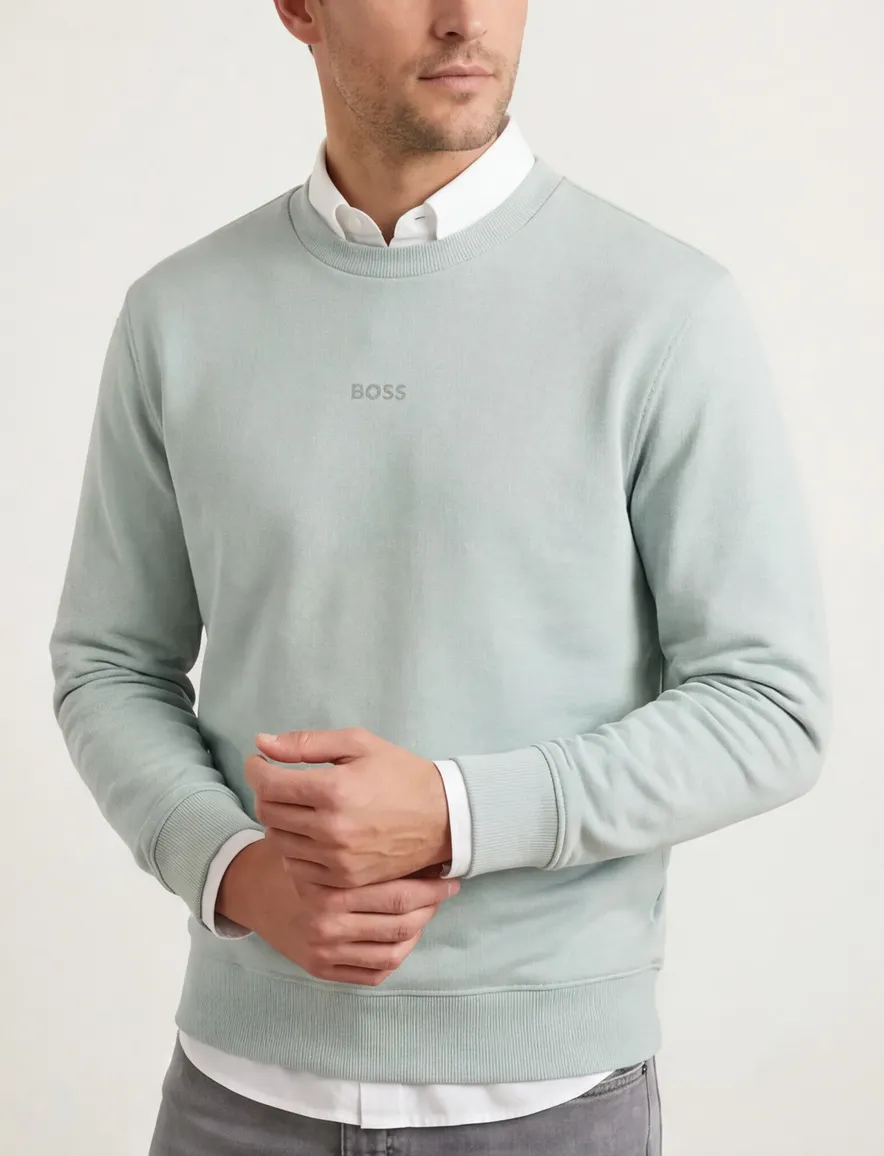 turquoise sweater Boss Orange Wesmallcrew